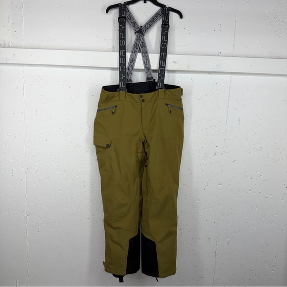Spyder Men’s size  Large The Seventy GTX Olive Green Snowboard Pants Suspender - Picture 1 of 14